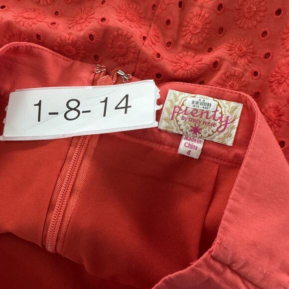 Plenty by Tracy Reese Skirt Womens 4 Eyelet Embroidered Lace Pencil Curved Hem - Picture 3 of 7